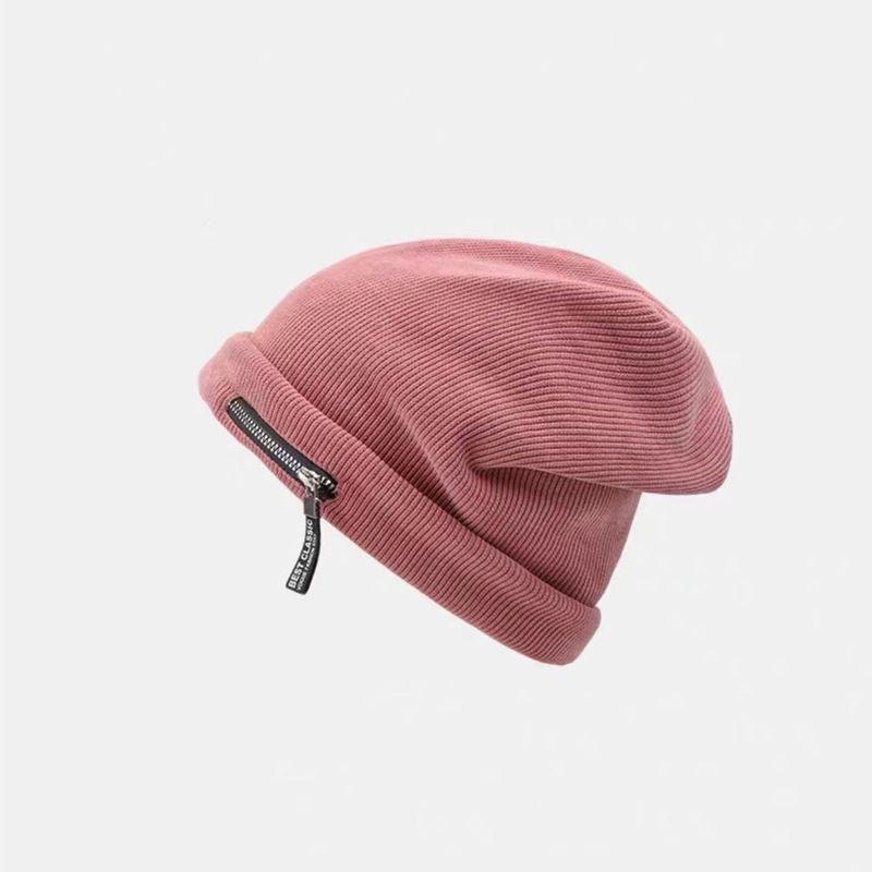 Frauen Hut Mischfarbe Baumwolle Gestreift Hip Hop Winter Warme Mütze Schal Mützen Stricken Lange Lose Hut Kopfschmuck von Joom DACH