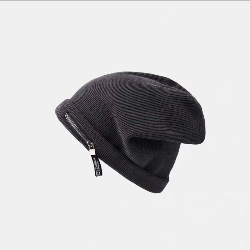 Frauen Hut Mischfarbe Baumwolle Gestreift Hip Hop Winter Warme Mütze Schal Mützen Stricken Lange Lose Hut Kopfschmuck von Joom DACH