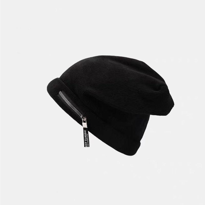 Frauen Hut Mischfarbe Baumwolle Gestreift Hip Hop Winter Warme Mütze Schal Mützen Stricken Lange Lose Hut Kopfschmuck von Joom DACH