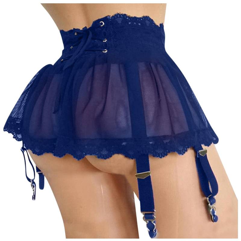 Frauen Kleid Dessous Plus Größe Bandage Strumpfband Strumpf Hosenträger Strumpfband Gürtel Spitze Mesh Weibliche Heiße Rock Unterwäsche Wäsche XL blau von Joom DACH