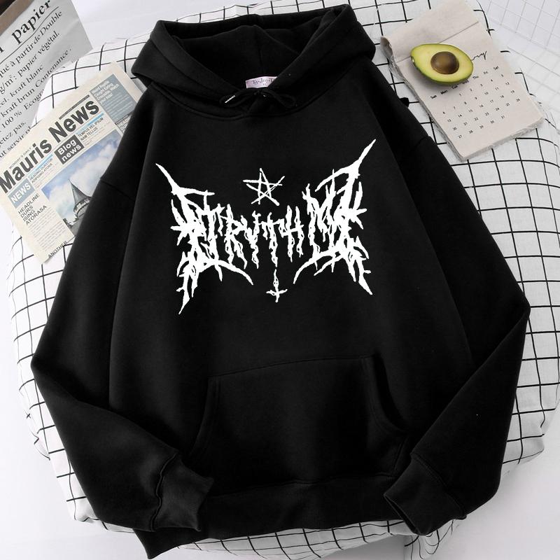Frauen Lange Ärmel Hoodies für frauen Streetwear Gothic Brief Y2k Mit Kapuze Sweatshirt Casual Lose frau Kleidung Tops M von Joom DACH