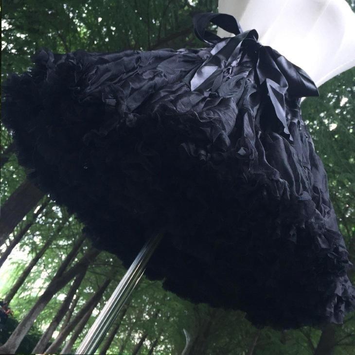 Frauen Lolita Swing Tutu Rock Petticoat Krinoline Unterrock Cosplay Mädchen kurzes Kleid 41CM schwarz von Joom DACH
