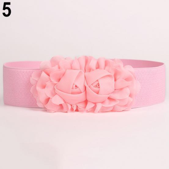 Frauen Mädchen Mode Breite Stretch Elastische Taille Gürtel Einfarbig Blumen Bund von Joom DACH