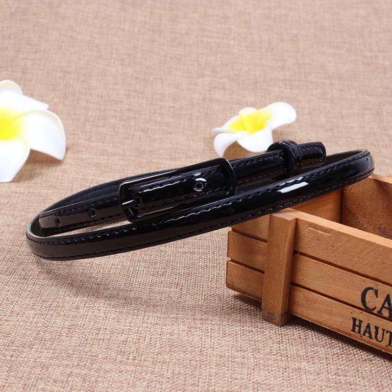 Frauen Mädchen Mode Candy Farbe Schnalle Dünne Dünne Dünne PU Leder Taille Gürtel Band Bund schwarz von Joom DACH