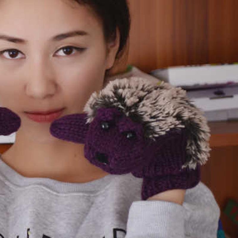 Frauen Mädchen Pelz Fingerlose Handschuhe Stricken Wolle Fäustlinge Handgelenk Winter Weibliche Handschuhe Weiche Fäustlinge violett von Joom DACH