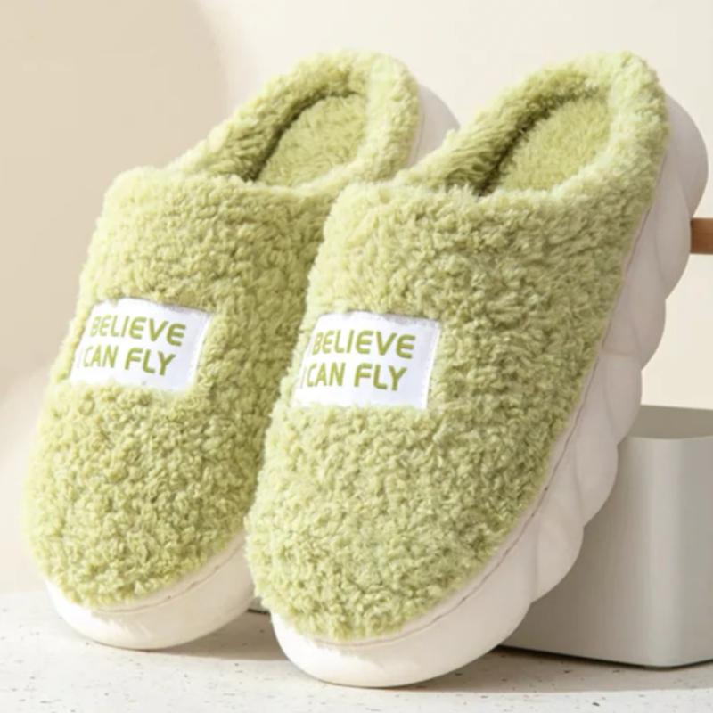 Frauen Männer Dicke Sohle Hausschuhe Indoor Hausschuhe für Frauen Winter Plattform Rutschen Warme Flauschige Hausschuhe Fell Baumwolle Schuhe Damen 40-41 grün von Joom DACH