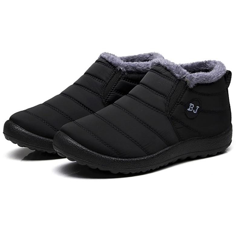 Frauen Männer Winter Schuhe Schnee Stiefel Baumwolle Innen Warm Halten Wasserdichte Stiefeletten Wasserdichte Bottes 43 schwarz von Joom DACH