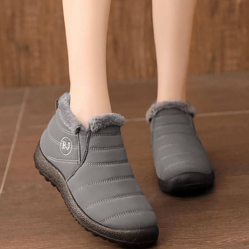 Frauen Männer Winter Schuhe Schnee Stiefel Baumwolle Innen Warm Halten Wasserdichte Stiefeletten Wasserdichte Bottes 44 grau von Joom DACH