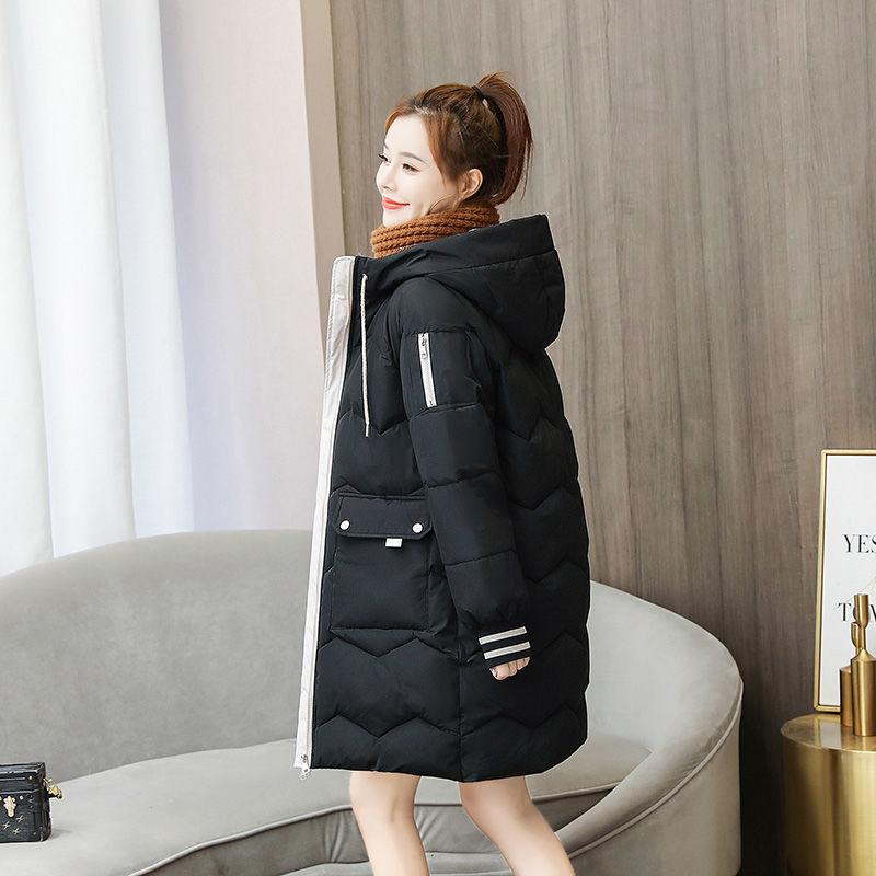 Frauen Mantel Mit Kapuze Jacke Winter Lässige Parkas Herbst Warme Brief Drucken Lange Weibliche Zipper Oberbekleidung 3XL schwarz von Joom DACH