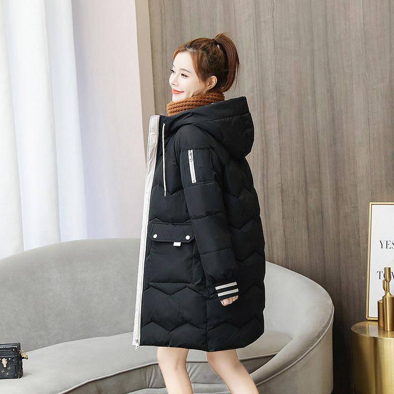 Frauen Mantel Mit Kapuze Jacke Winter Lässige Parkas Herbst Warme Brief Drucken Lange Weibliche Zipper Oberbekleidung 3XL schwarz von Joom DACH