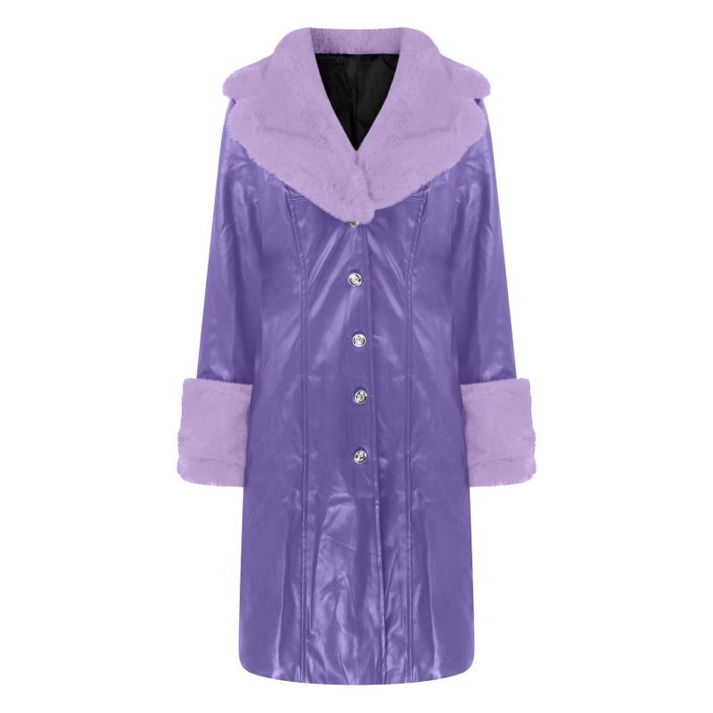 Frauen Mantel Mode Lässig Einfarbig Langarm Pu Leder Pelz Umlegekragen Reißverschluss Warme Herbst Winter XXXXXL violett Frauen Mantel Mode Lässig Einfarbig Langarm Pu Leder Pelz Umlegekragen Reißverschluss Warme Herbst Winter XXXXXL violett von Joom DACH