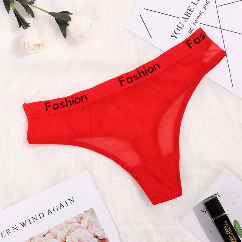 Frauen Mesh Perspektive Briefs Nahtlose Brief Low Rise G-String Tangas Solide M rot von Joom DACH