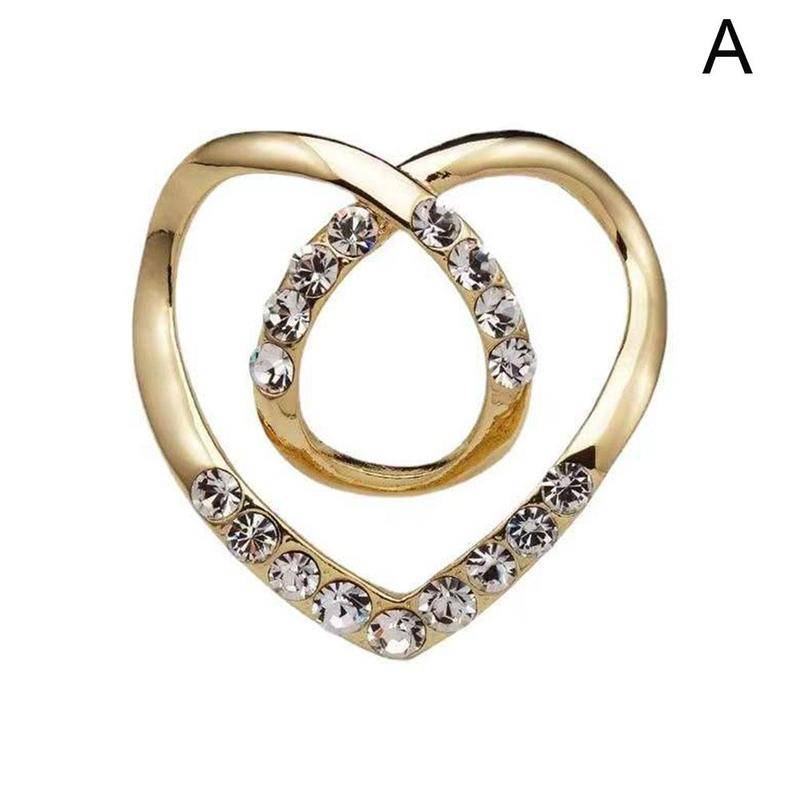 Frauen Metall Strass Schal Herz Schal Brosche Clip T-shirt E7U0 gold von Joom DACH