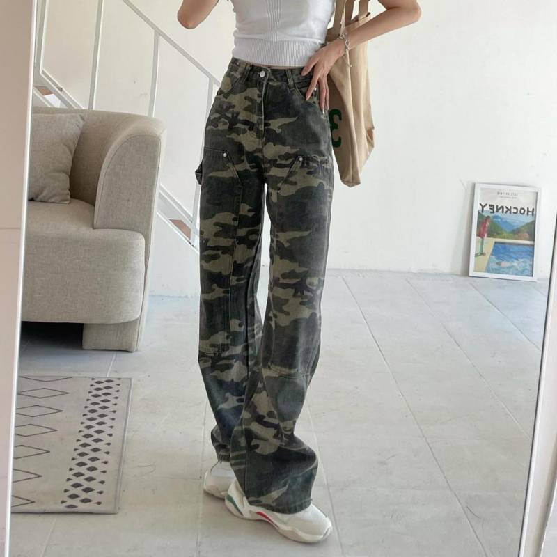 Frauen Mode Camouflage Jeans Lose Hohe Taille Denim Cargo Hosen XS Frauen Mode Camouflage Jeans Lose Hohe Taille Denim Cargo Hosen XS von Joom DACH