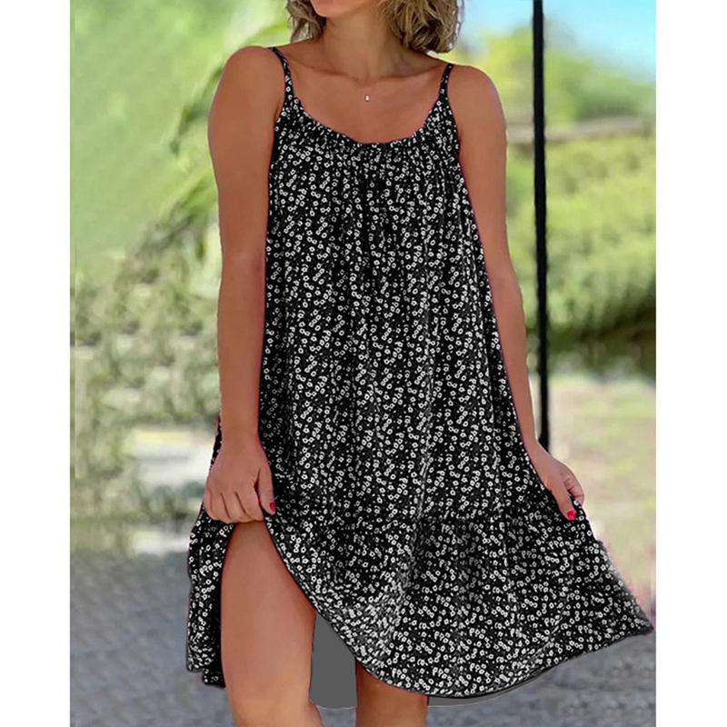 Frauen Mode Schlinge Kleid Sommer Casual Ärmellose Übergroßen Blumen Druck Party Lose Kleider Weibliche 5XL schwarz Frauen Mode Schlinge Kleid Sommer Casual Ärmellose Übergroßen Blumen Druck Party Lose Kleider Weibliche 5XL schwarz von Joom DACH