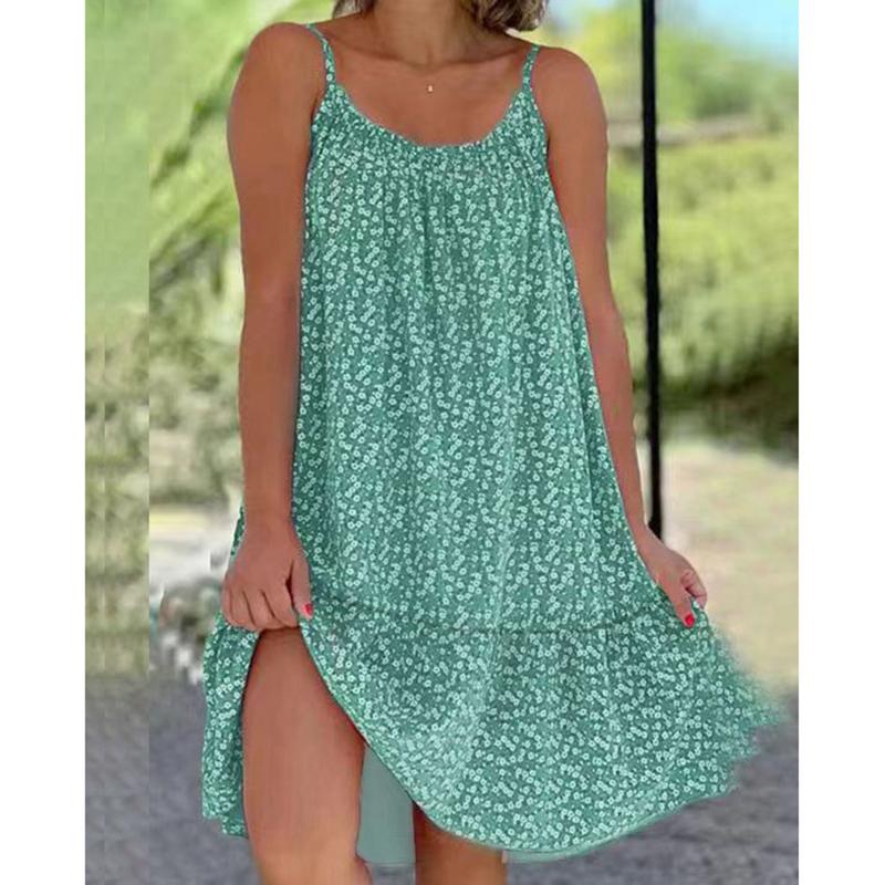 Frauen Mode Schlinge Kleid Sommer Casual Ärmellose Übergroßen Blumen Druck Party Lose Kleider Weibliche 5XL grün Frauen Mode Schlinge Kleid Sommer Casual Ärmellose Übergroßen Blumen Druck Party Lose Kleider Weibliche 5XL grün von Joom DACH