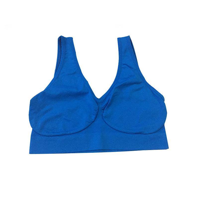 Frauen Nahtlose Fitness Gym Sport Voll Bh Push-Up Drahtlose Unterwäsche Form Tragen Stretch Lift Crop Tank Bh Top Plus größe M blau von Joom DACH