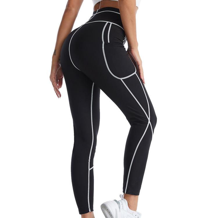 Frauen Neopren Sauna Hosen Schwitzen Leggings Gewichtsverlust Workout Laufen Legging Abnehmen Thermo Hosen Taille Trainer Kompression Body Shaper M schwarz von Joom DACH