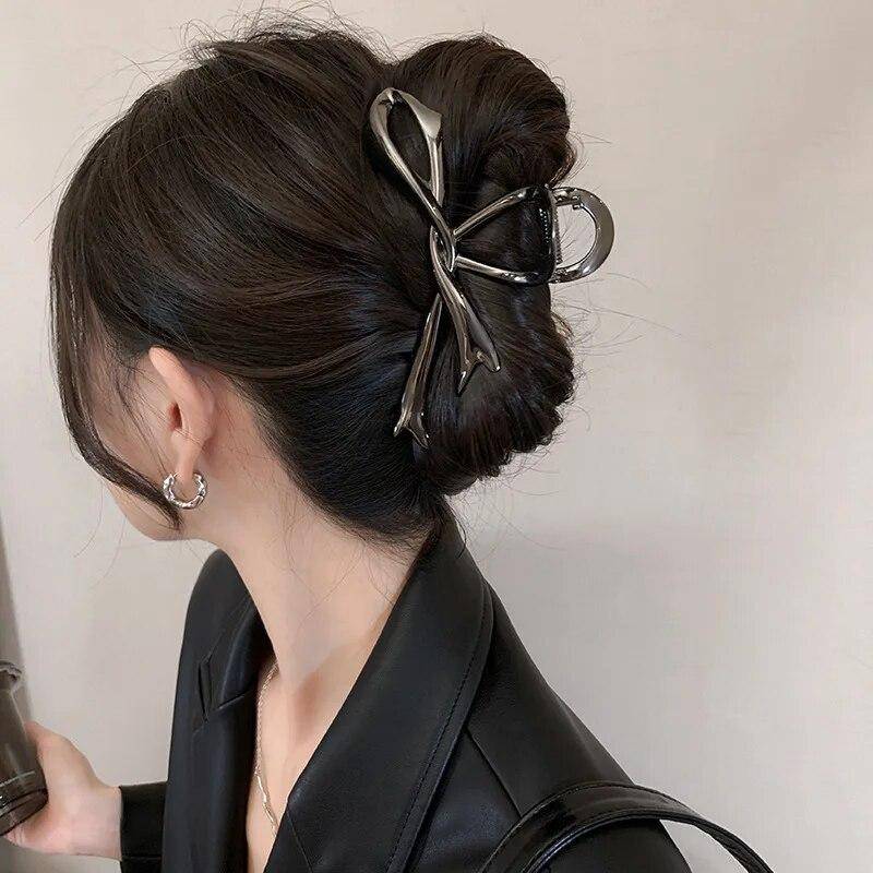 Frauen Neue Vintage Band Bowknot Haar Krallen Exquisite Metall Haar Clip Verschluss Haarnadeln Für Frauen Haar Zubehör Haarspangen Shark Clips von Joom DACH