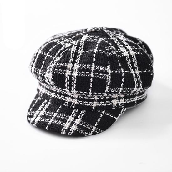 Frauen Newsboy Cap Herbst Winter Schwarz Weiß Filz Hüte für Männer Frauen Vintage Dicke Achteckige Kappe Fema schwarz von Joom DACH