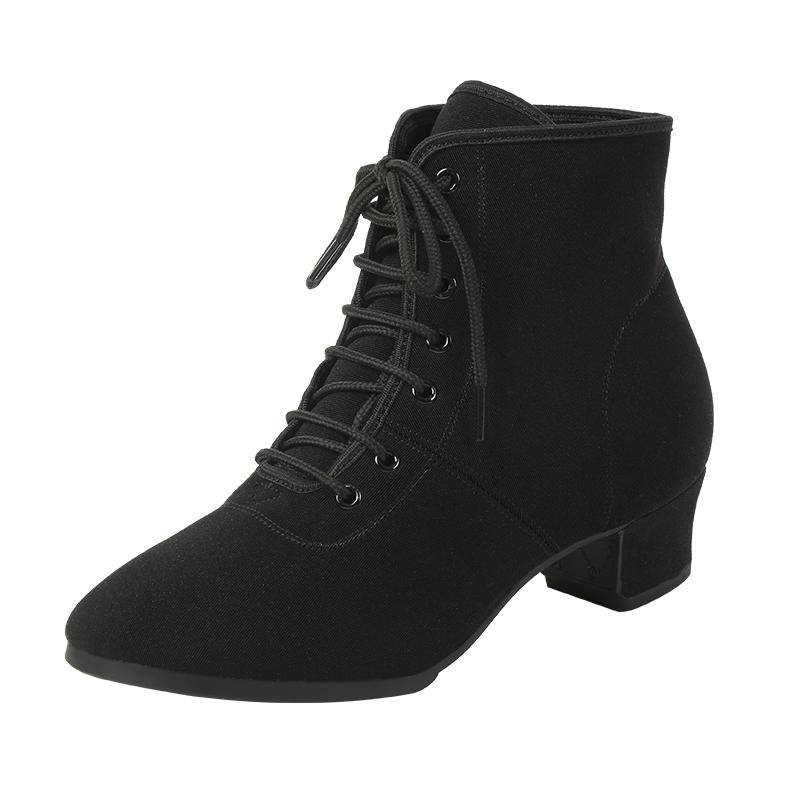 Frauen Oxford Tuch Ballsaal Latin Dance Schuhe Jazz Modern Dance Schuhe Schnüren Tanzen Stiefel 40 schwarz von Joom DACH