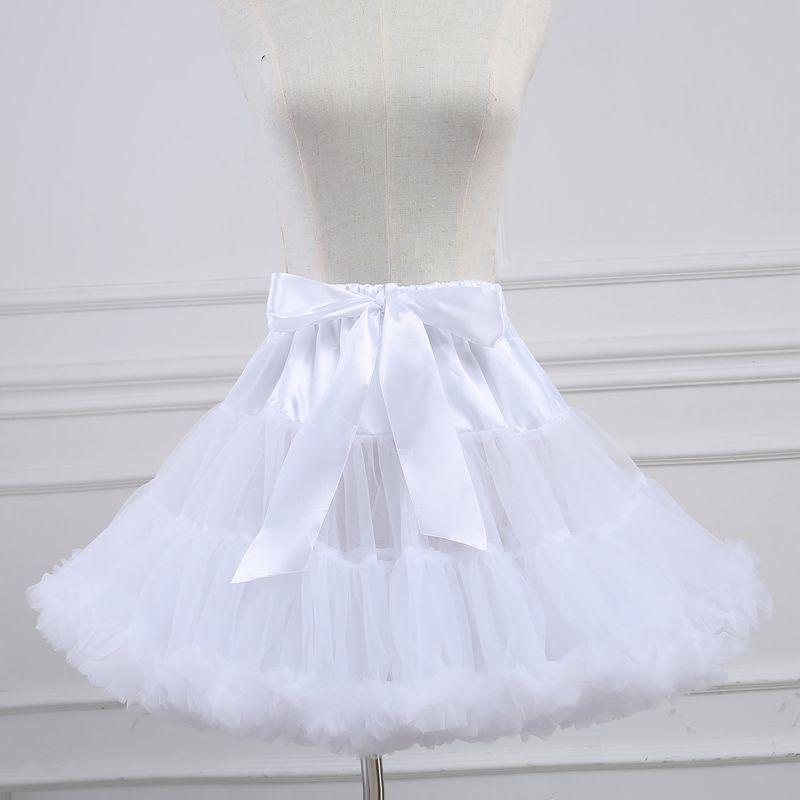 Frauen Petticoat Lolita Tutu Rock Unterrock kurze Krinoline Cosplay Kawaii süße weiß von Joom DACH