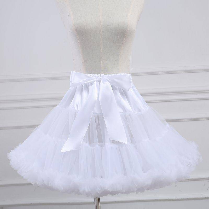 Frauen Petticoat Lolita Tutu Rock Unterrock kurze Krinoline Cosplay Kawaii süße weiß von Joom DACH