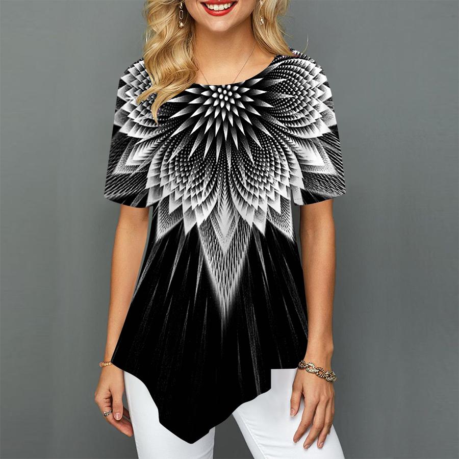 Frauen Plus Größe Damen T-shirts Sonnenblumen Druck Lose Beiläufige Tops Weibliche Unregelmäßige Sommer Kleidung 5XL weiß Frauen Plus Größe Damen T-shirts Sonnenblumen Druck Lose Beiläufige Tops Weibliche Unregelmäßige Sommer Kleidung 5XL weiß von Joom DACH