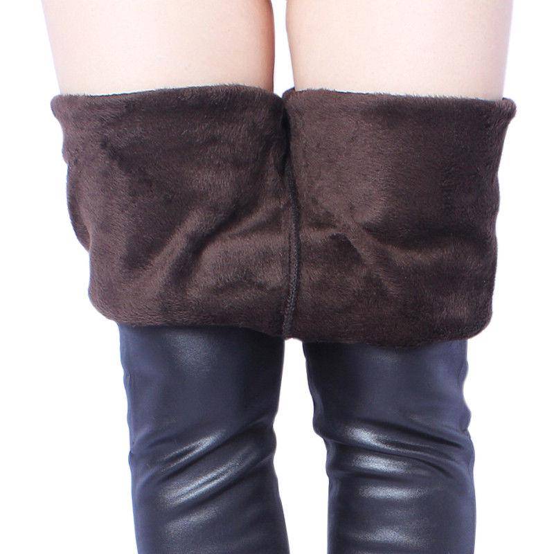 Frauen Plus Größe Hosen Winter Flanell Warme Plus Samt Super Elastische Hosen Leggings Frauen 6XL schwarz von Joom DACH