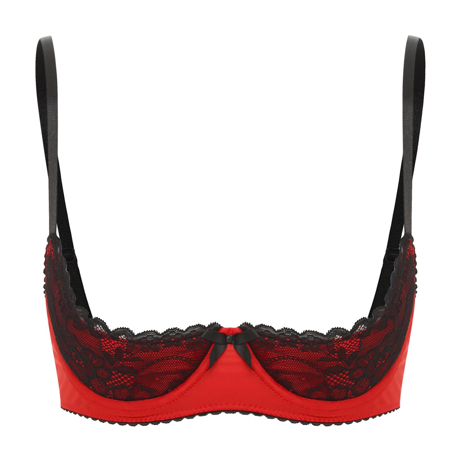 Frauen Push-Up-BH Bügel Bralette Unterwäsche Plus Size Atmungsaktive BHs Dessous 5XL rot von Joom DACH