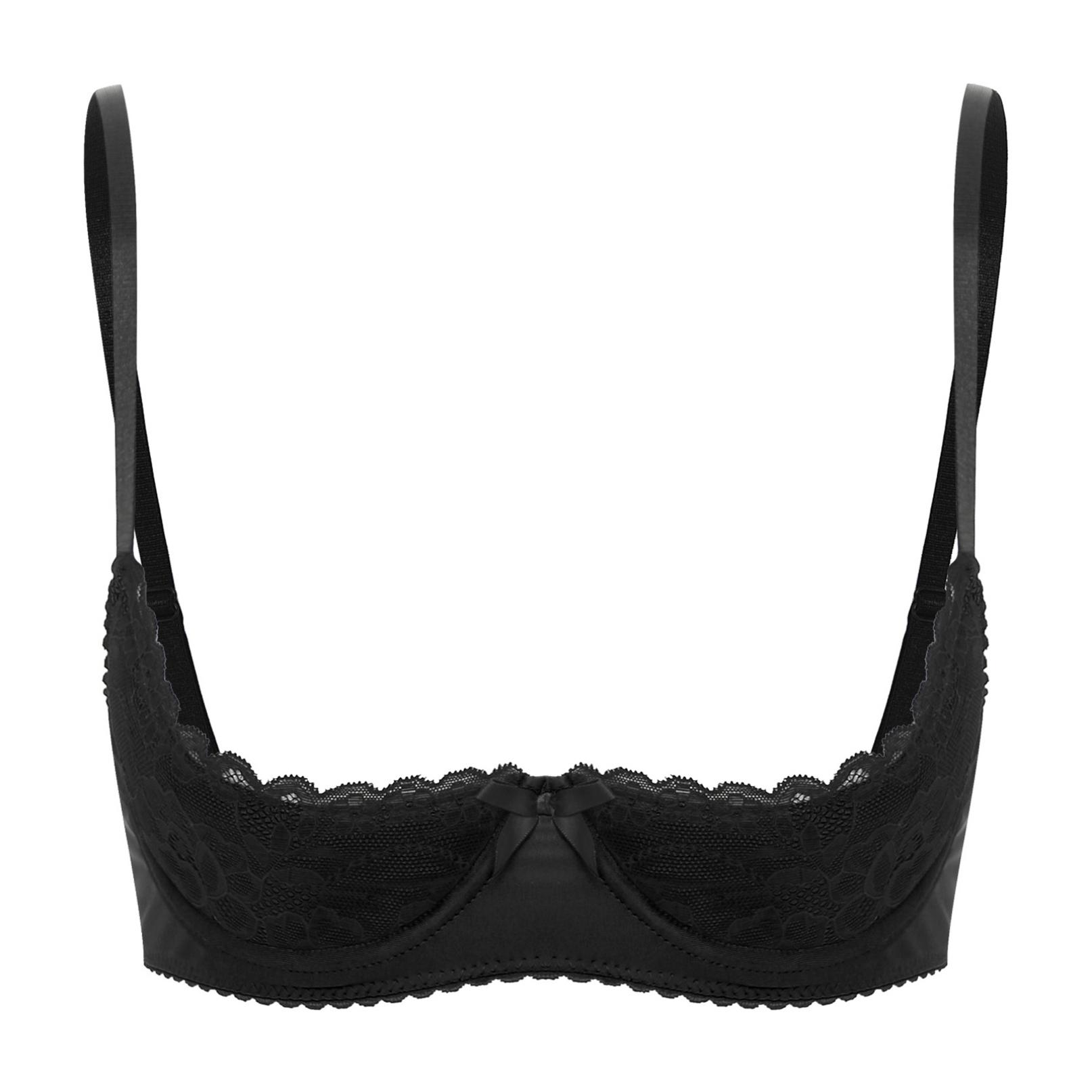 Frauen Push-Up-BH Bügel Bralette Unterwäsche Plus Size Atmungsaktive BHs Dessous 5XL schwarz von Joom DACH