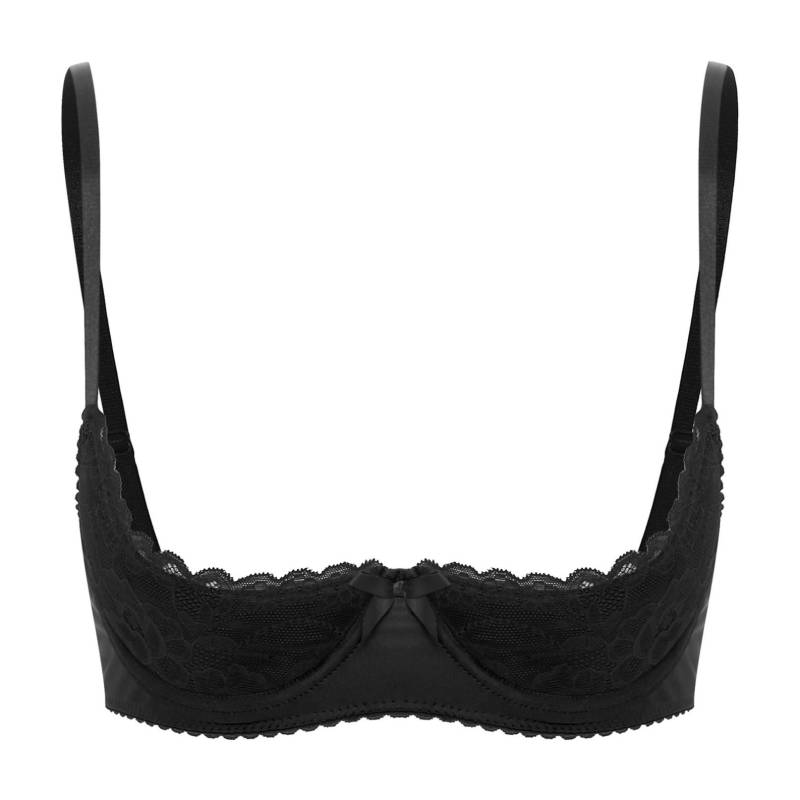 Frauen Push-Up-BH Bügel Bralette Unterwäsche Plus Size Atmungsaktive BHs Dessous 5XL schwarz von Joom DACH