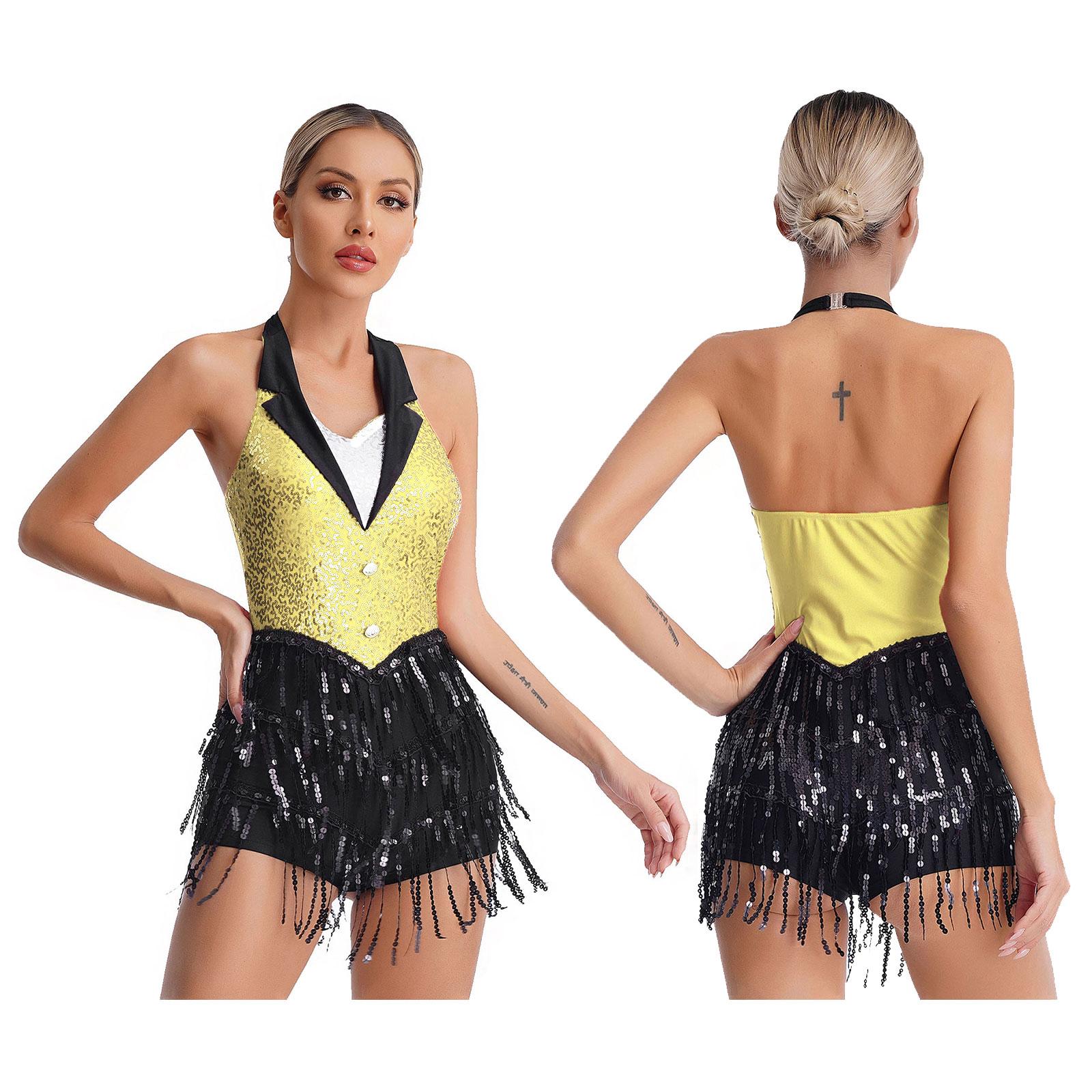 Frauen Quaste Salsa Latin Dance Kleid Pailletten Fransen Flapper Trikot Kleid Ballsaal Tanzen Kostüm M gelb Frauen Quaste Salsa Latin Dance Kleid Pailletten Fransen Flapper Trikot Kleid Ballsaal Tanzen Kostüm M gelb von Joom DACH