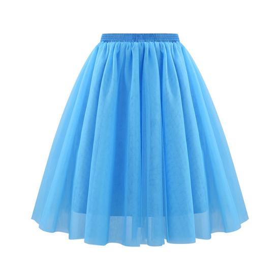 Frauen Retro Ballett Rock Karneval Kostüm Petticoat Ballett 50er Jahre Multilayer Taille Unterrock Prinzessin XL himmelblaue von Joom DACH