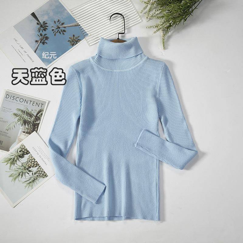 Frauen Rollkragenpullover Herbst Winter Tops Schlanke Frauen Pullover Gestrickte Pullover Jumper Weiche Warme Pull One Size himmelblaue von Joom DACH