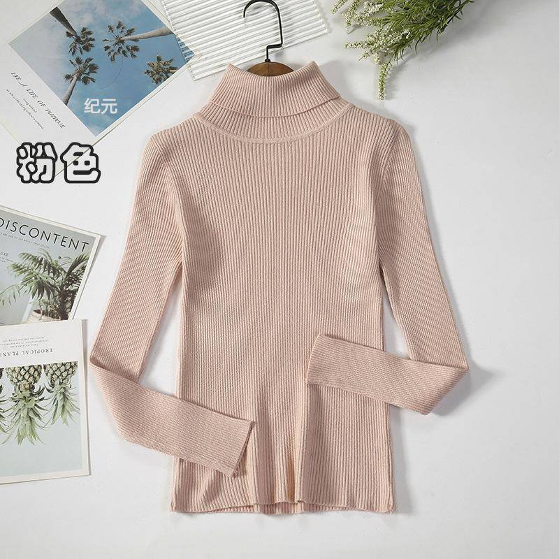 Frauen Rollkragenpullover Herbst Winter Tops Schlanke Frauen Pullover Gestrickte Pullover Jumper Weiche Warme Pull One Size rosa von Joom DACH
