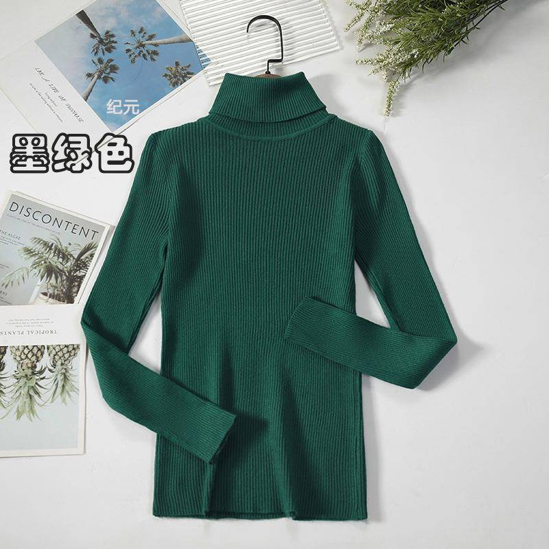 Frauen Rollkragenpullover Herbst Winter Tops Schlanke Frauen Pullover Gestrickte Pullover Jumper Weiche Warme Pull One Size moosgrün von Joom DACH