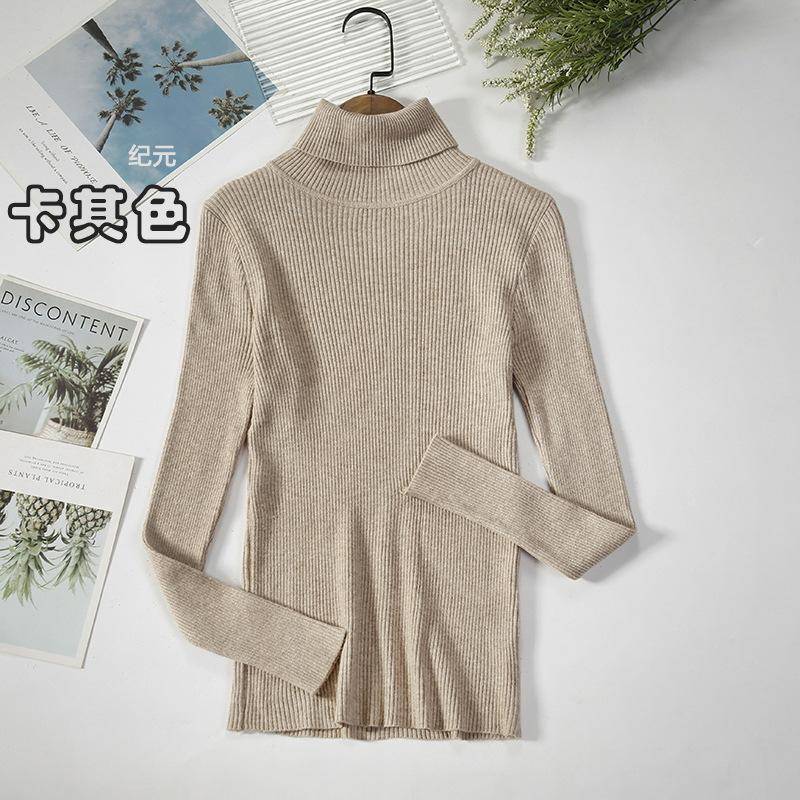 Frauen Rollkragenpullover Herbst Winter Tops Schlanke Frauen Pullover Gestrickte Pullover Jumper Weiche Warme Pull One Size khaki von Joom DACH