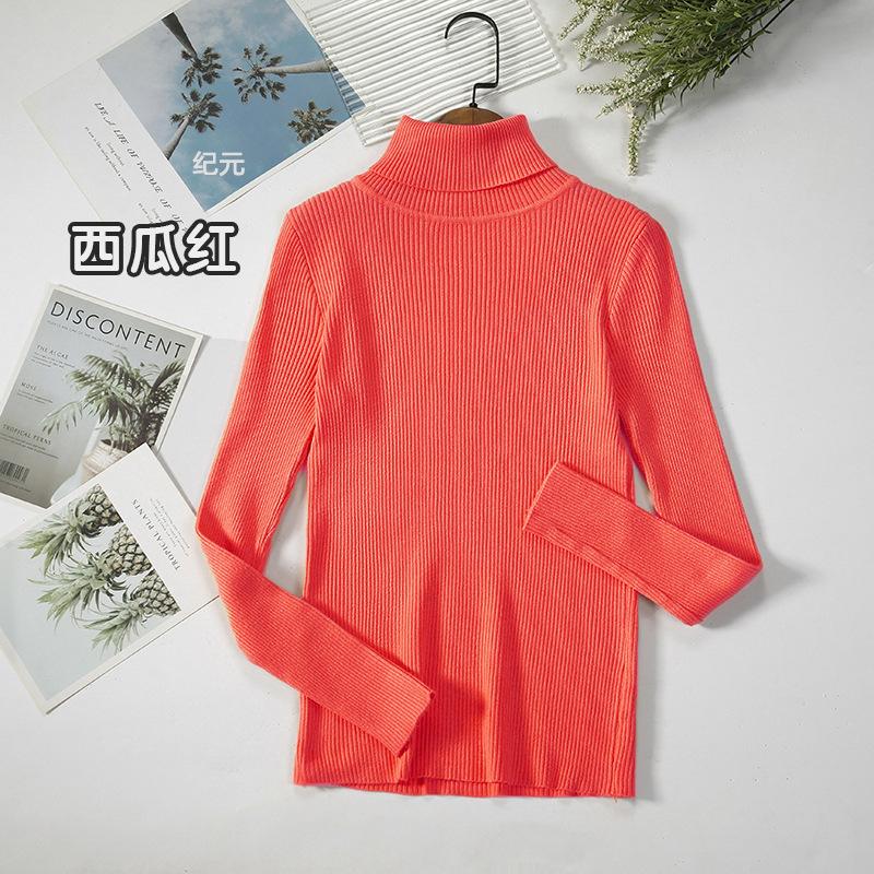 Frauen Rollkragenpullover Herbst Winter Tops Schlanke Frauen Pullover Gestrickte Pullover Jumper Weiche Warme Pull One Size wassermelone roten von Joom DACH
