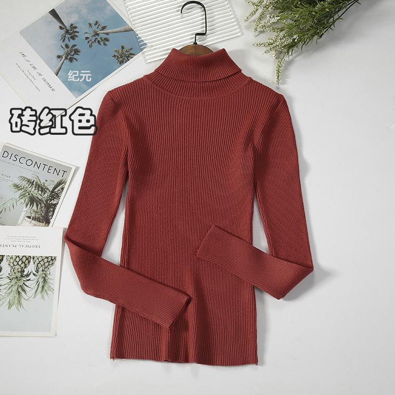 Frauen Rollkragenpullover Herbst Winter Tops Schlanke Frauen Pullover Gestrickte Pullover Jumper Weiche Warme Pull One Size ziegelrot Frauen Rollkragenpullover Herbst Winter Tops Schlanke Frauen Pullover Gestrickte Pullover Jumper Weiche Warme Pull One Size ziegelrot von Joom DACH