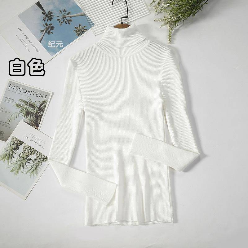 Frauen Rollkragenpullover Herbst Winter Tops Schlanke Frauen Pullover Gestrickte Pullover Jumper Weiche Warme Pull One Size weiß von Joom DACH