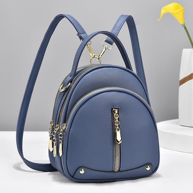 Frauen Rucksack Doppel Schulter Tasche Frauen Herbst Neue Mode frauen Kleine Tasche Koreanische Version Messenger Tasche Eine Schulter Mode kleine Zurück One Size blau von Joom DACH