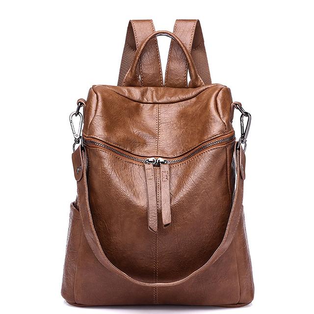 Frauen Rucksack Neue Koreanische Version Rucksack Frauen Alle-spiel Mode Reise Rucksack Frauen Tasche Freizeit Reise Leder Handtaschen One Size braun von Joom DACH