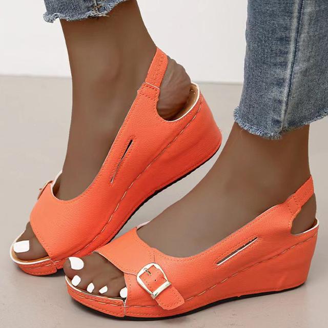 Frauen Sandalen Sommer 2023 Heels Alias ​​Elegante Keile Schuhe Für Frauen Sommer Schuhe Frau Schuhe Mit Hohen Absätzen Keilabsatz 40 orange von Joom DACH