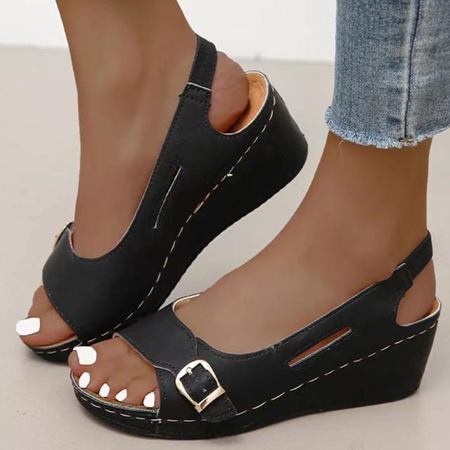 Frauen Sandalen Sommer 2023 Heels Alias ​​Elegante Keile Schuhe Für Frauen Sommer Schuhe Frau Schuhe Mit Hohen Absätzen Keilabsatz 41 schwarz von Joom DACH