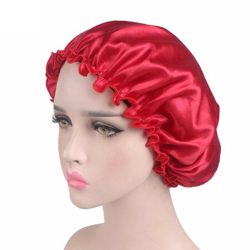 Frauen Satin Nacht Schlaf Caps Haar Motorhaube Hut Kopf Abdeckung Seide Turban Wrap Band rot von Joom DACH