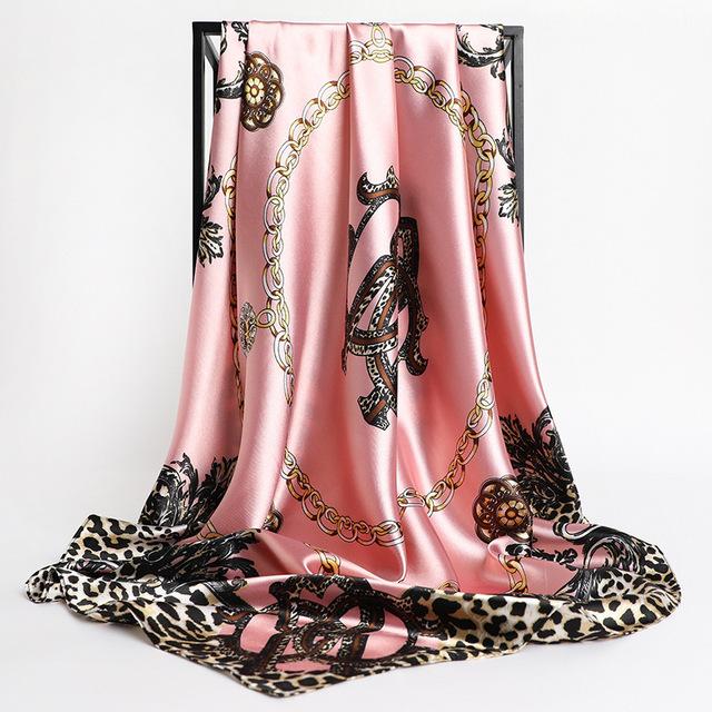 Frauen Seide Quadrat Schal Dame Bandana Kopf Wrap Schal Satin Foulard Weibliche Große Hijab Halstuch Schals Pashmina 2021 Stirnband One Size von Joom DACH