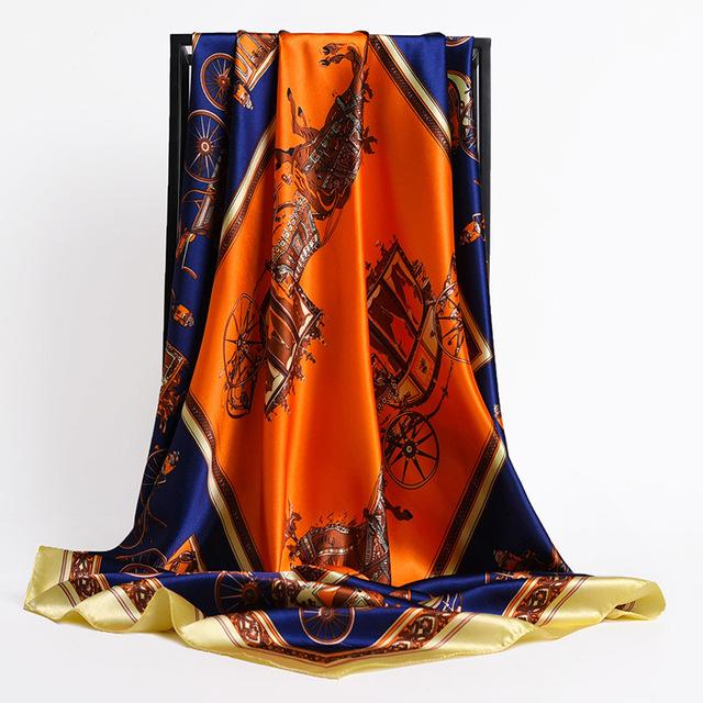 Frauen Seide Quadrat Schal Dame Bandana Kopf Wrap Schal Satin Foulard Weibliche Große Hijab Halstuch Schals Pashmina 2021 Stirnband One Size von Joom DACH