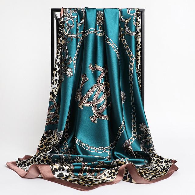 Frauen Seide Quadrat Schal Dame Bandana Kopf Wrap Schal Satin Foulard Weibliche Große Hijab Halstuch Schals Pashmina 2021 Stirnband One Size von Joom DACH