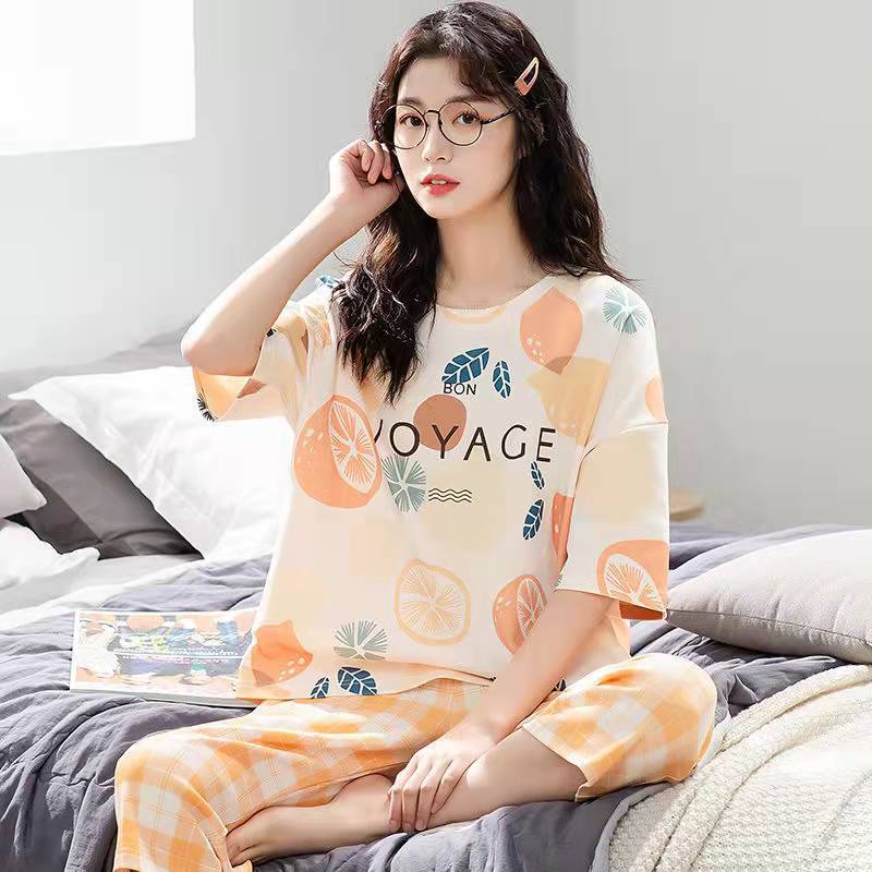 Frauen Sets Nette Cartoon Print Pyjamas Mode Lässig Hause Service Kurzen ärmeln Shorts 2PCS Femme Nachtwäsche Plus Größe XL von Joom DACH